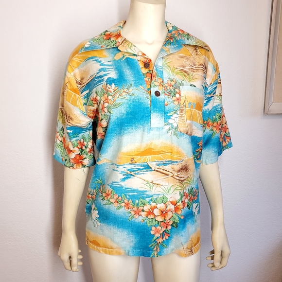 Vintage Other - Vintage 70s Hang Ten Floral Hawaiian Shirt